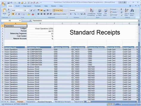 ar report template excel